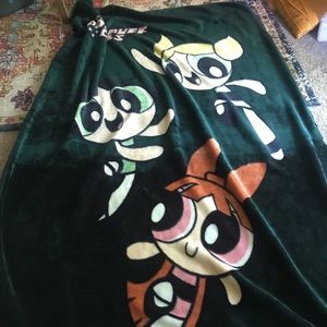 vintage powerpuff girls blanket emerald green